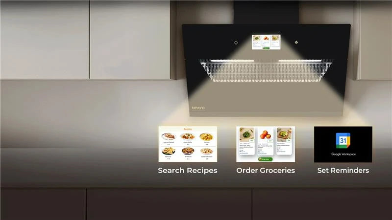 Kitchen appliances arranged in a modern kitchen setting, showing functionality and style.