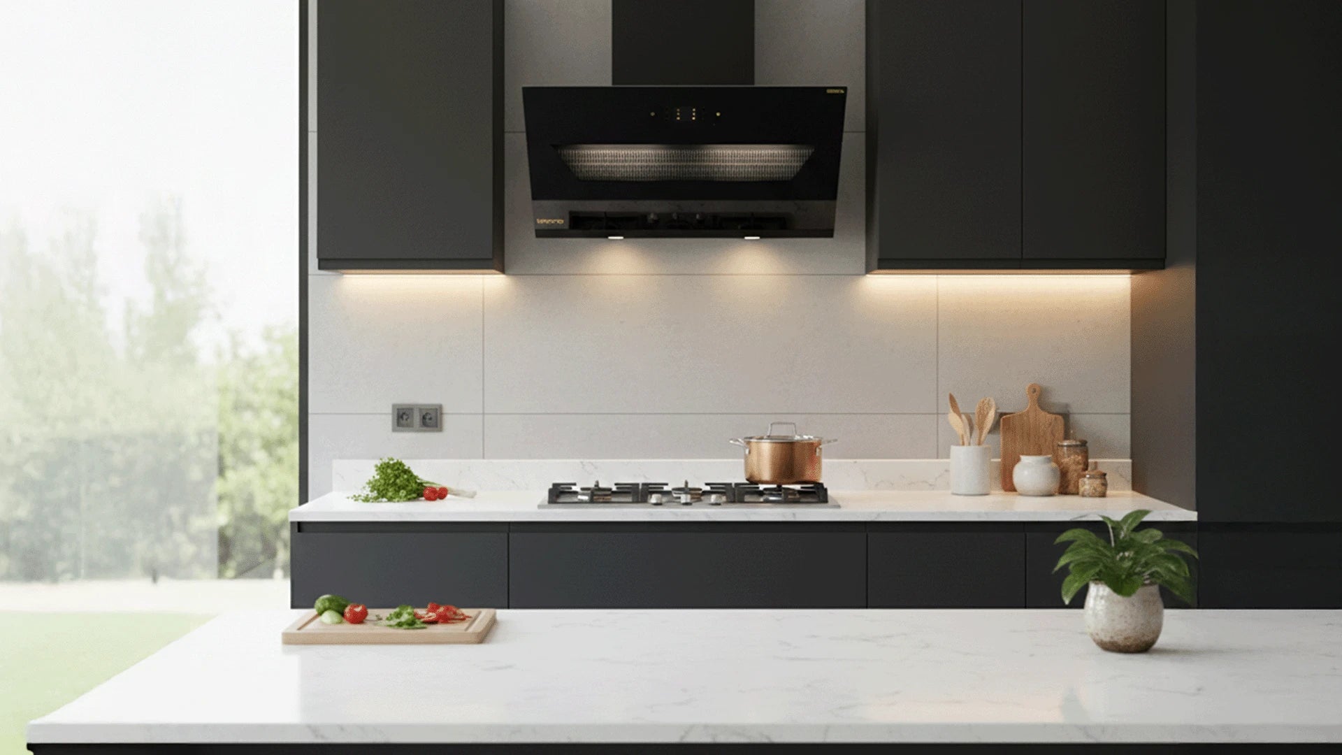 Stylish small kitchen with decor ideas for maximizing space and design.