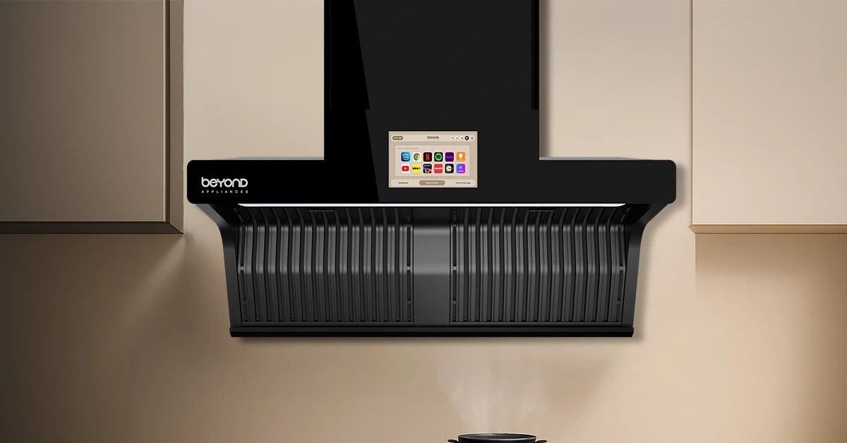 Kitchen hood showing grease filtration and ventilation benefits 
