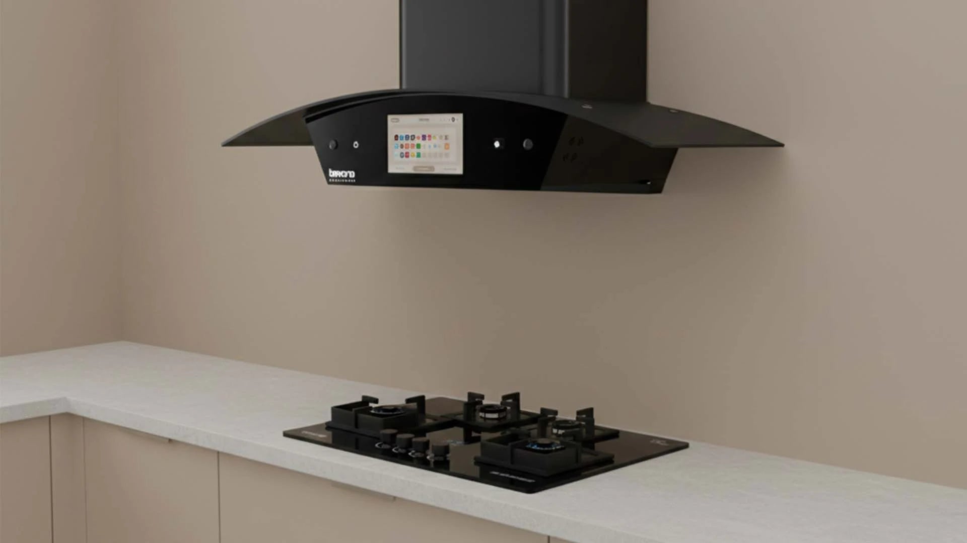 Smart kitchen chimney enhancing modern cooking space ventilation 
