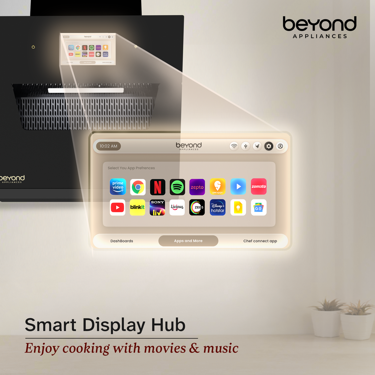 Eris Slant Chimney By Beyond | Android Chimney with 1500 CMH Suction ...